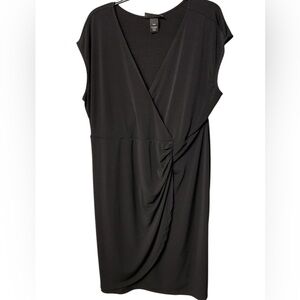 Lane Bryant Black Midi Dress 24” L from waist rouged at the bottom sleeveless